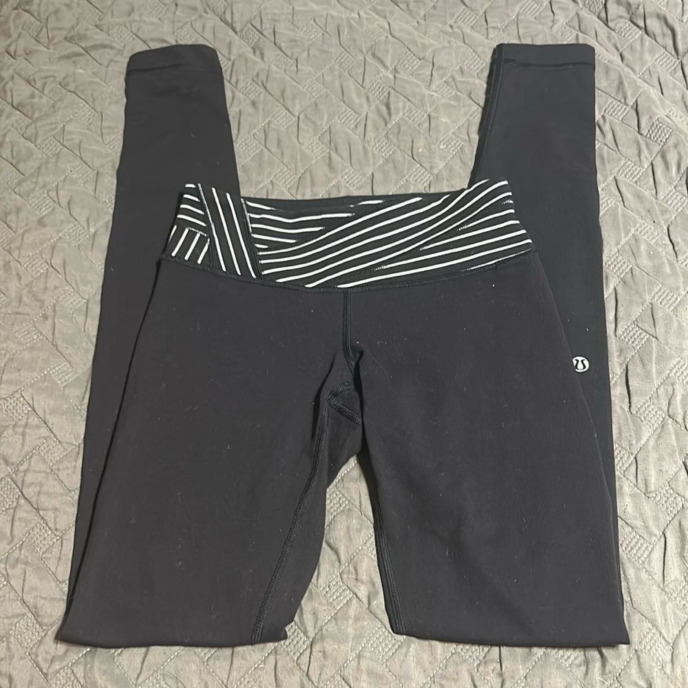 Lululemon wide waistband black leggings size 2